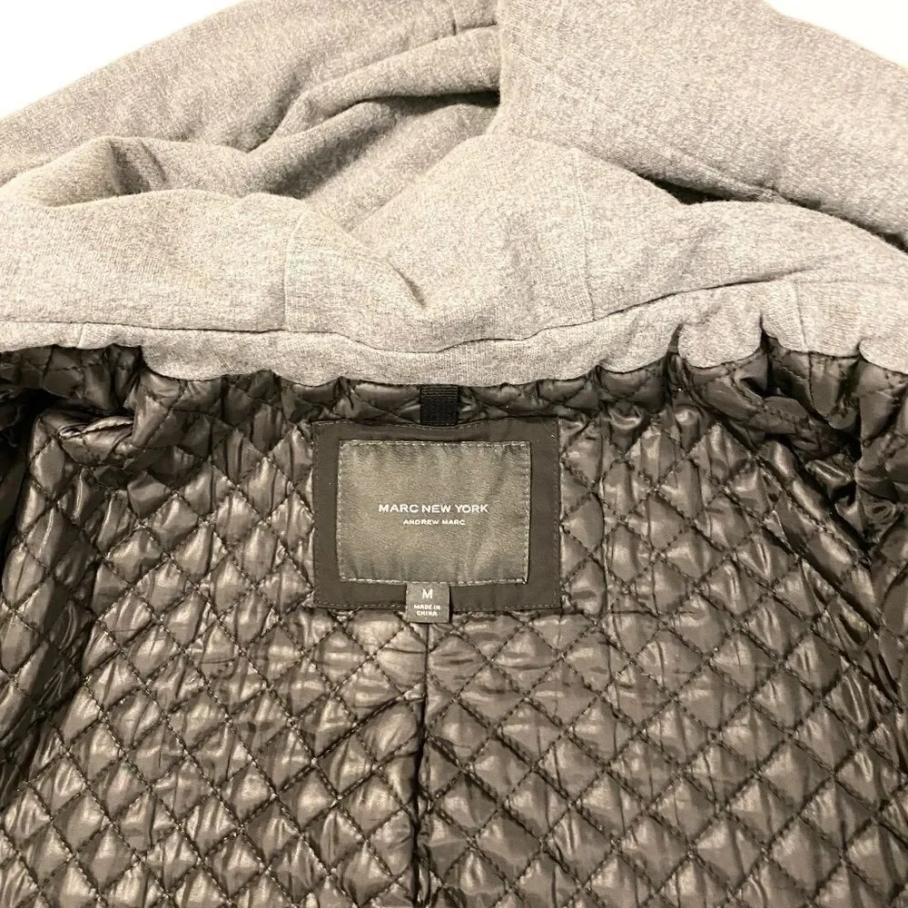 Marc New York: Andrew Marc Black with grey hood Winter Coat size medium